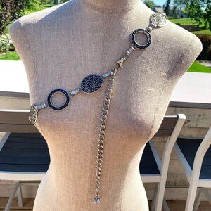 Vintage Silver Metal Chain Boho Chic Hip Belt
